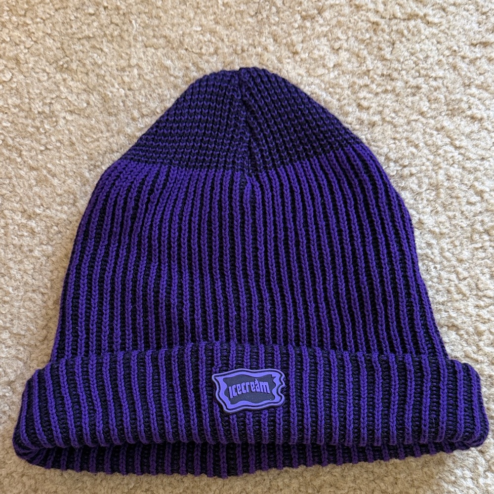 ICE CREAM Purple Knit Beanie